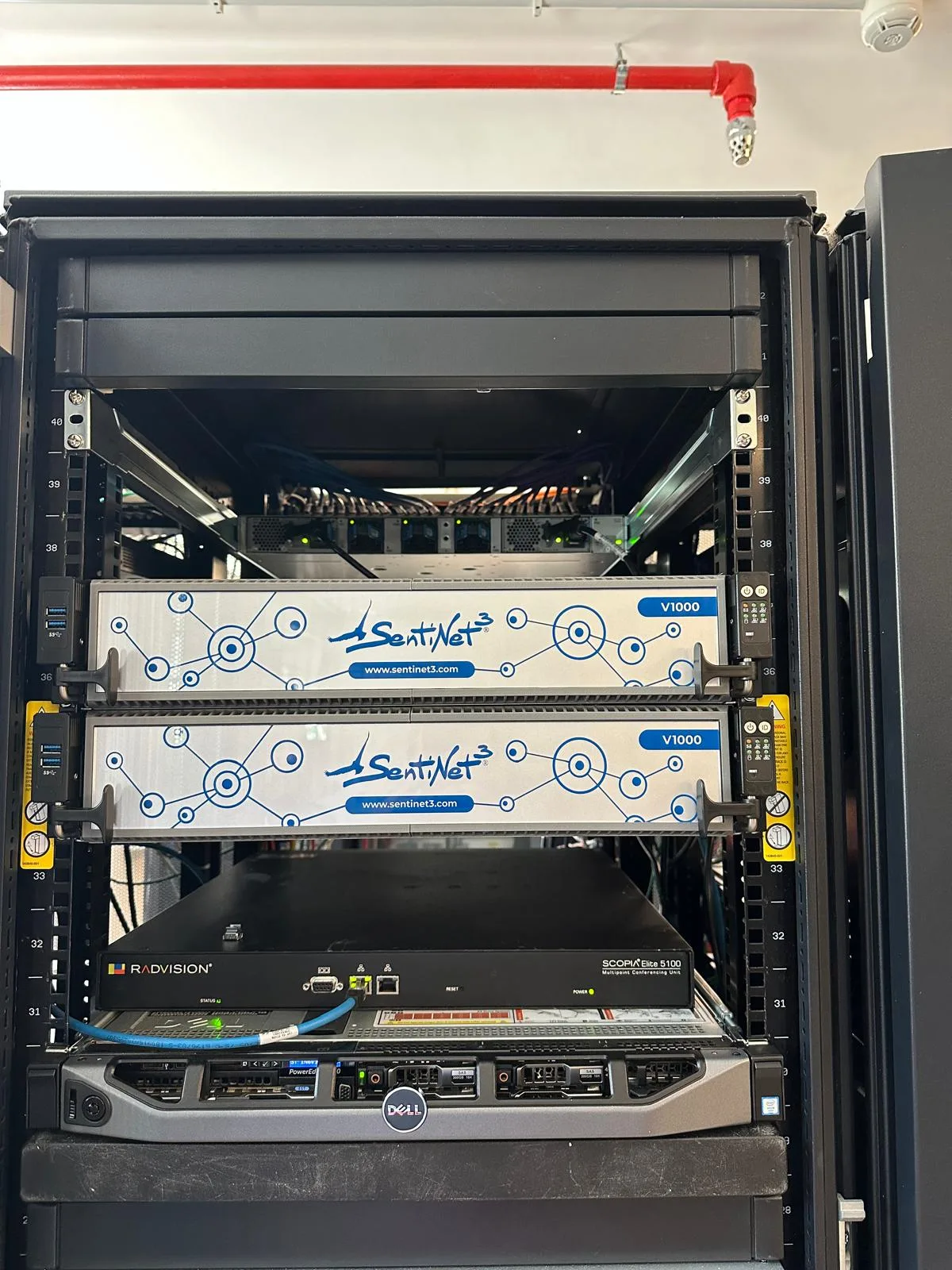 Sentinet³ appliances installed in a rack